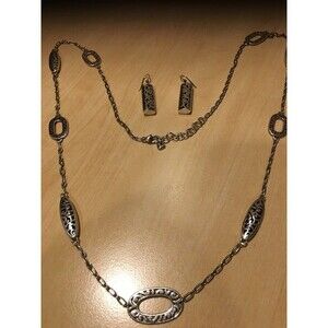 Brighton 42" Silver Necklace and Earring Set